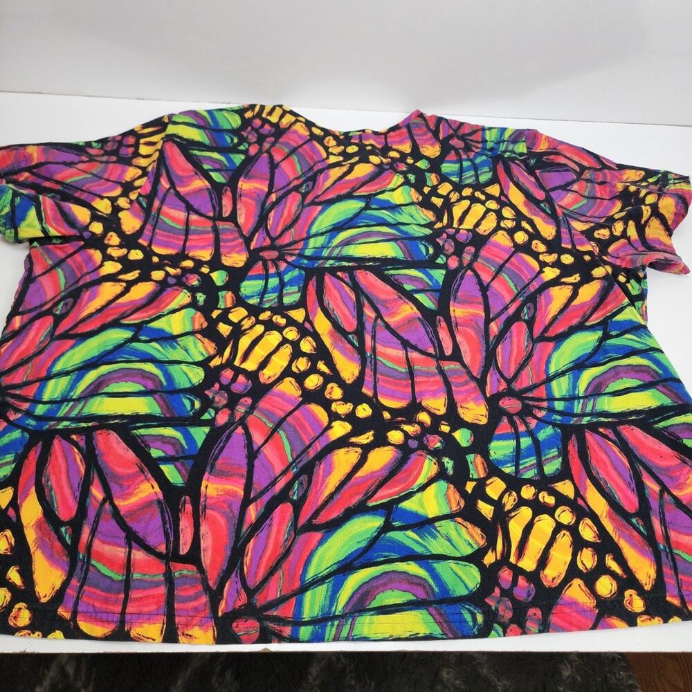 Butter-Soft Originals Butterfly Wings Short Sleeve Scrubs Top Women's Size 4XL